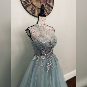 Sage green prom dress, wedding dress, quinceañera, formal dress or ball gown